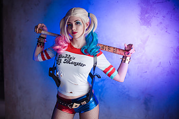 Cosplay Harley Quinn New, harley-quinn, superheroes, artist, cosplay HD wallpaper
