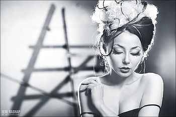 INFANTILE, graphy, portrait, face, bw, hair, woman, beauty HD wallpaper
