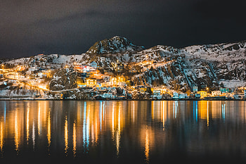 City Snow Lights , city, snow, lights, reflection, nature HD wallpaper