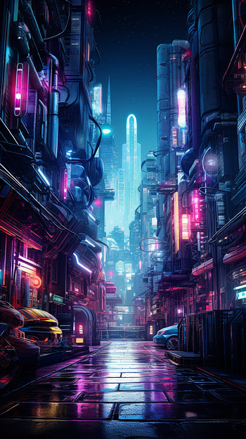 Cyberpunk Neon Cityscape - , neon, Sci Fi, cyberpunk HD phone wallpaper
