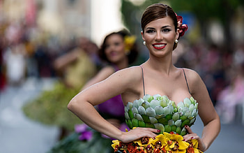 Brasil Carnival, vicente concha, green, yellow, girl, woman HD wallpaper