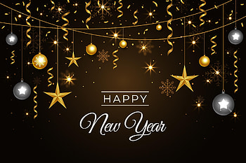 :), new year, golden, black, craciun, christmas, card, stars HD wallpaper