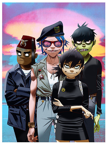 White border removal, 6s Plus background, Gorillaz art style HD phone wallpaper