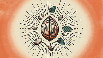 Radiant Nut Illustration, nut, seed, illustration, botanical, design HD wallpaper