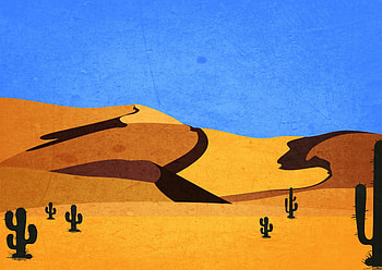 Desert, landscape, digital art HD wallpaper