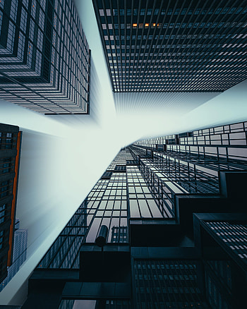 Cities, Skyscraper, Fog, Bottom View HD phone wallpaper