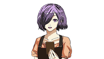 Cute, purple hair, anime girl, Touka Kirishima, Tokyo Ghoul HD wallpaper