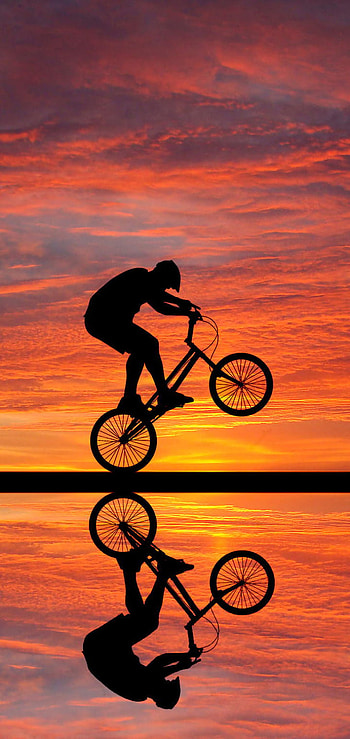 Sunset By Stan Sebastian, silhouette, Sports, cloud, sky, bike, graphy HD phone wallpaper