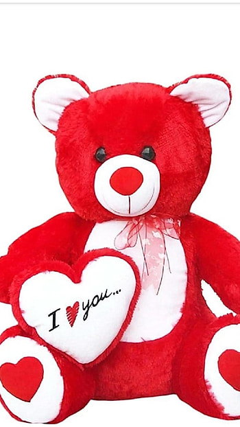 Beautiful Teddy Bear, Red HD phone wallpaper