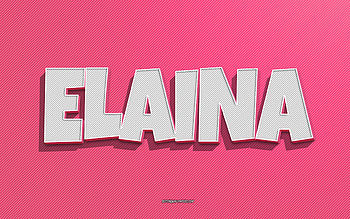 Elaina, pink lines background, with names, Elaina name, female names, Elaina greeting card, line art, with Elaina name HD wallpaper