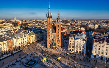 Basilica in Krakow, Poland, Krakow, marketplace, basilica, Poland HD wallpaper
