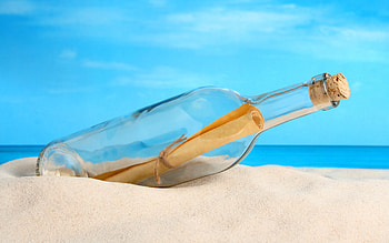 information, sea, in, bottel, massege HD wallpaper