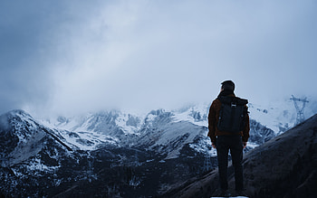 Nature, Mountains, Miscellanea, Miscellaneous, Journey, Human, Person, Loneliness HD wallpaper