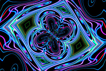 Abstract, Waves, Pattern, Fractal, Neon HD wallpaper