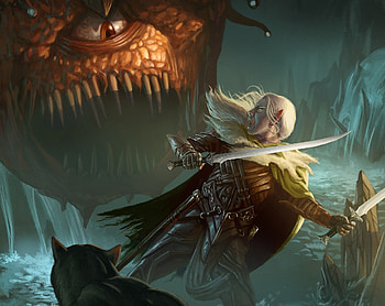 illustration to the book saber robert salvatore robert salvatore dark elf drizzt drizzt do'urden HD wallpaper