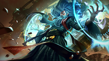 Zilean splash art, League of Legends character, Time manipulation, Magical abilities HD wallpaper
