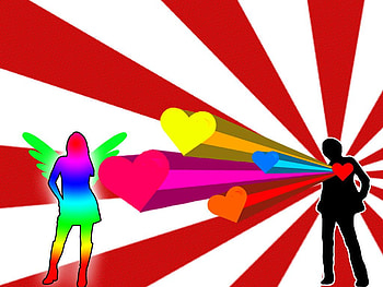 Love, hearts, lady, man HD wallpaper