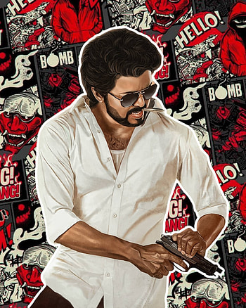 Beast, red, black, vijay HD phone wallpaper