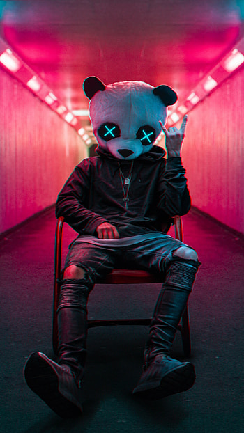 Rockstar panda, resolution, Samsung Galaxy S6, Dynamic HD phone wallpaper