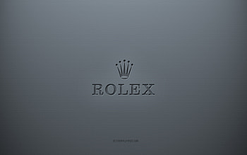 Rolex logo, gray creative background, Rolex emblem, gray paper texture, Rolex, gray background, Rolex 3d logo HD wallpaper