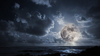 Outer Space Dark Night Moon HD wallpaper