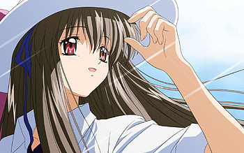 Anime, Girl, Hat, Brunette HD wallpaper