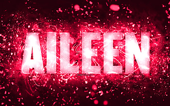 Happy Birtay Aileen, , pink neon lights, Aileen name, creative, Aileen Happy Birtay, Aileen Birtay, popular american female names, with Aileen name, Aileen HD wallpaper