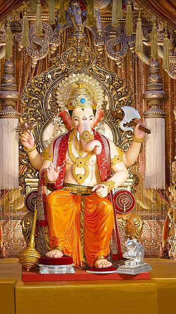 Ganpati Ka, Ganesh, Singhasan HD phone wallpaper