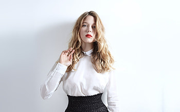 Red lips, Lea Seydoux, blonde, actress, 2019 HD wallpaper