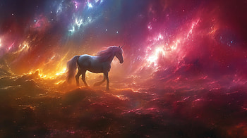 Mystical Unicorn Cosmic, unicorn HD wallpaper