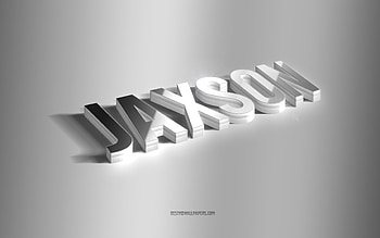 Jaxson, silver 3d art, gray background, with names, Jaxson name, Jaxson greeting card, 3d art, with Jaxson name HD wallpaper