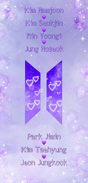 BTS 2, Army, Jhope, purple, RM, Suga, jungkook, Jin, heart, Taehyung HD phone wallpaper