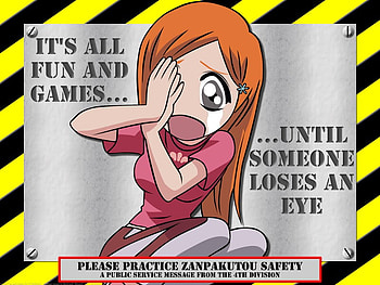 big warning, orihime, girl, long hair, anime girl, bleach, warning, anime, crying, funny, women, female HD wallpaper