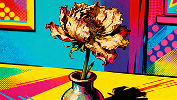 Pop‑Art Dried Bloom —, Flower, Vase, Still Life, Pop Art HD wallpaper