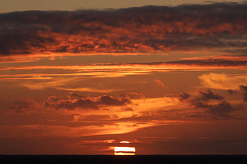 Nature, Sunset, Sun, Clouds, Horizon, Dark HD wallpaper