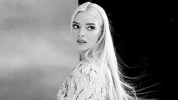 Black And White Of White Hair Anya Taylor-Joy Girl Model Girls HD wallpaper