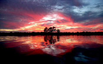 Landscape, Rivers, Sunset HD wallpaper