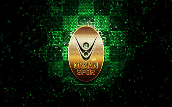 OGM Ormanspor, glitter logo, Basketbol Super Ligi, green checkered background, basketball, turkish basketball team, OGM Ormanspor logo, mosaic art, Turkey HD wallpaper