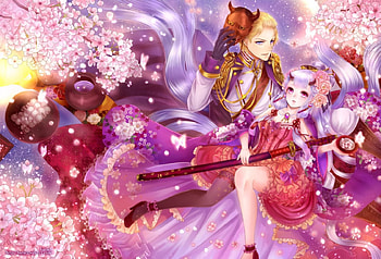 Sakura Roh Banquet, lover, mask, cute, floral, beauty, nice, flower, couple, cherry blossom, , male, female, handsome, blossom, sexy, sweet, gorgeous, hot, girl, beautiful, anime girl, elegant, boy, lying, anime, pretty, sakura, love, sakura blossom, lovely, guy HD wallpaper