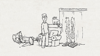 Simon's Cat, Miscellanea, Miscellaneous, Cat, Drawing, , Lamp, Armchair, Curtains, Kote, Mess, Brothel HD wallpaper