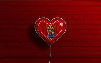 I Love Avila, , realistic balloons, red wooden background, Day of Avila, spanish provinces, flag of Avila, Spain, balloon with flag, Provinces of Spain, Avila flag, Avila HD wallpaper