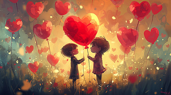 Valentine's Love Balloons - Romantic Couple Heart, Valentine's Day, couple, heart HD wallpaper