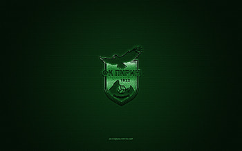 OFC Pirin Blagoevgrad, Bulgarian football club, green logo, green carbon fiber background, Bulgarian First League, Parva liga, football, Pirin, Bulgaria, OFC Pirin Blagoevgrad logo HD wallpaper
