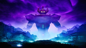 Neon Megazord: Fortnite x Power Rangers, video game, Fortnite, Power Rangers, Megazord HD wallpaper
