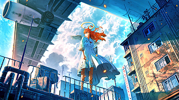 Scenery Illustration , anime-girl, anime, artist, artwork, digital-art HD wallpaper