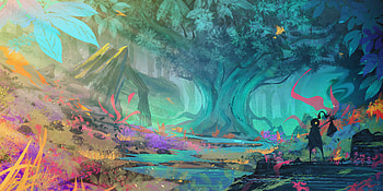 Magical Forest, forest, artist, artwork, digital-art, deviantart HD wallpaper