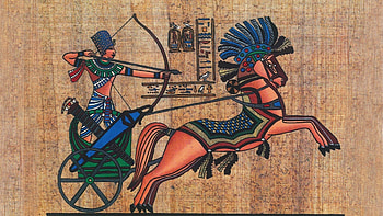 archer, Pharaoh, Men, Animals, Horse, Egypt, Ancient, Hieroglyphics, Bow, Arrows, Texture, Papyrus / and Mobile Backgrounds HD wallpaper