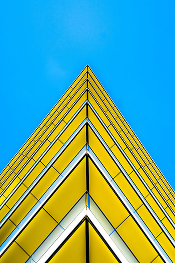 Building, yellow facade, corner HD phone wallpaper