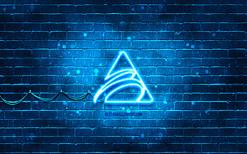 Biostar blue logo, , blue brickwall, Biostar logo, brands, Biostar neon logo, Biostar HD wallpaper