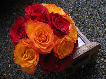 Flowers, Stones, Roses, Beauty, Bouquet, Buds HD wallpaper